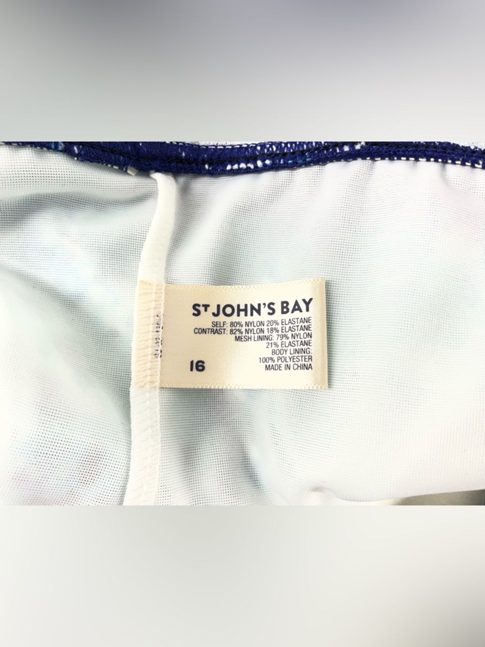 St. John’s Bay‎ Women’s Secretly Slender Blue Swim Dress Size 16 One Piece - Picture 3 of 12